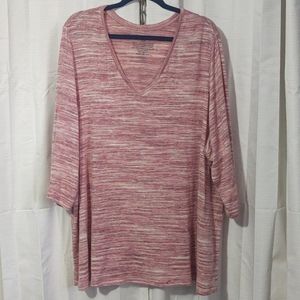 Pink marled hacci knit too